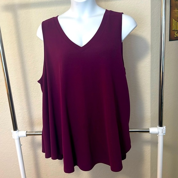 Lane Bryant Tops - Lane Bryant Swing Maroon V-Neck Tank Top 26/28